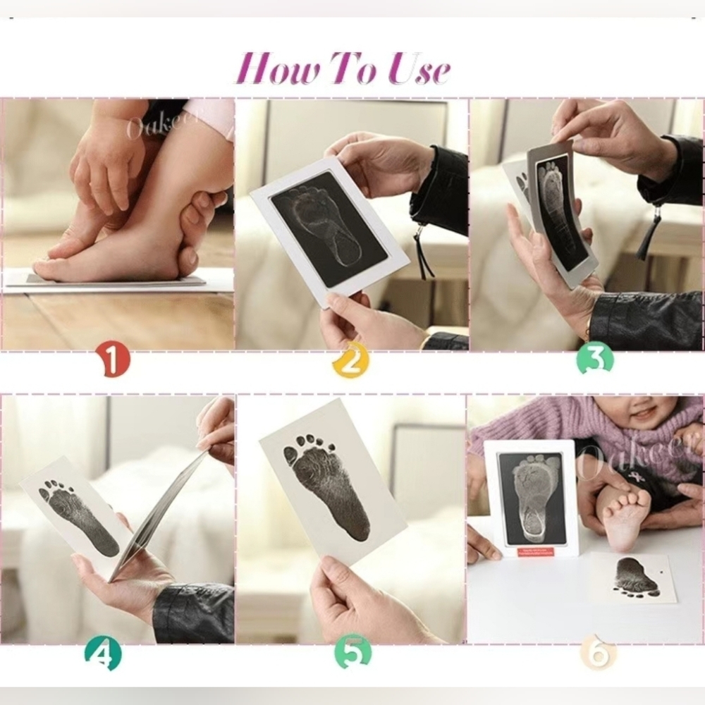 FRAMED Baby 👣 footprint handprint Ink Pad Touchless Ink Pad Pet Footprint pad - Picture 6 of 11